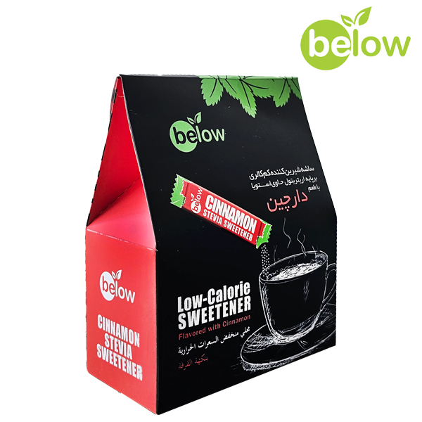Erythritol-and-cinnamon-stevia-sweetener-sachet-01 ساشه شیرین کننده اریتریتول و استویا دارچین بیلو - تصویر 1