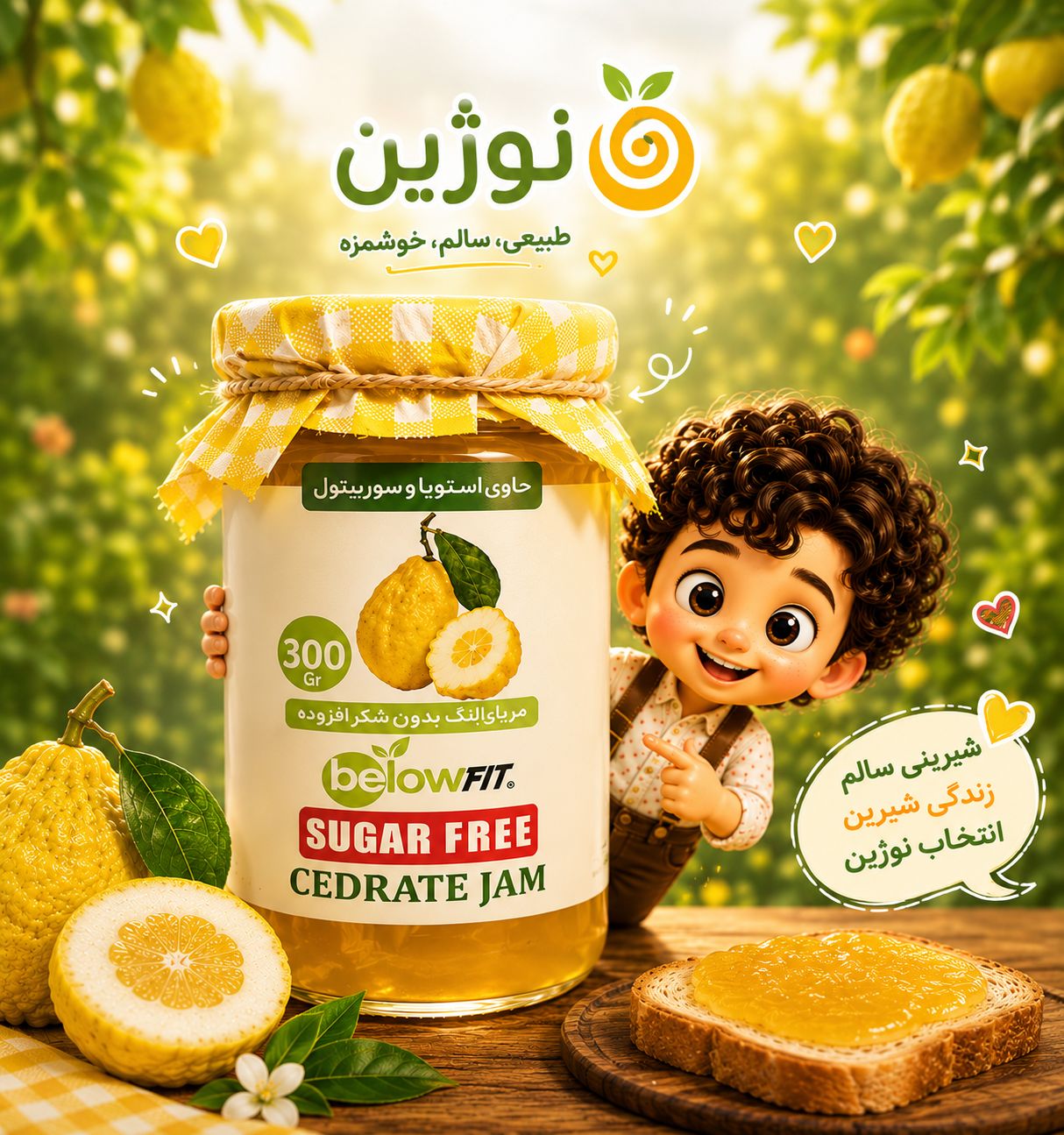 IMG_20260614_100828_306 مربا بالنگ بدون شکر ۳۰۰ گرمی بیلو - تصویر 1
